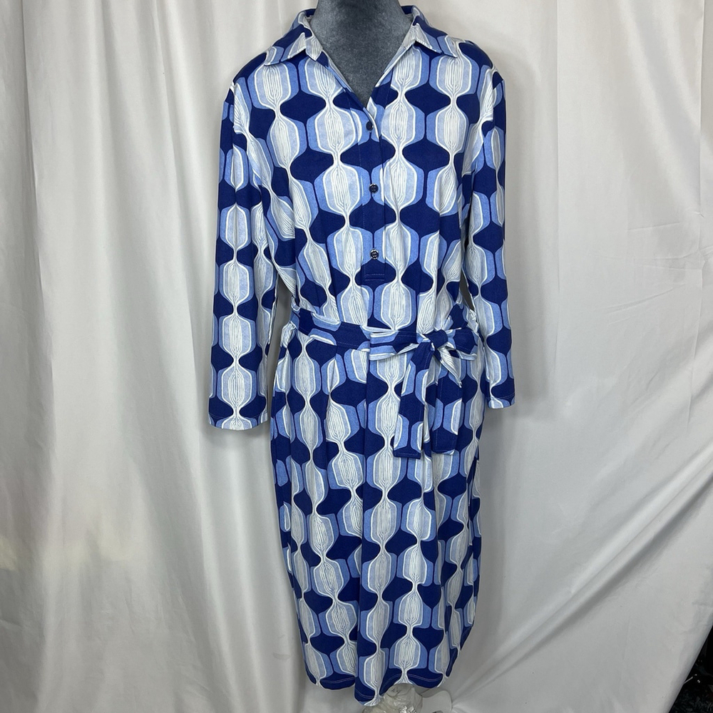 J.Mclaughlin Women's Calla Catalina Cloth Dress Timeless Preppy Classic Blue XL